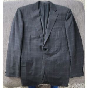 Canali Men's Grey Windowpane 2‎ Button Sports Coat Size 42 Long